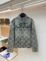 Louis Vuitton yellowed checkerboard denim jacket