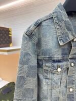 Louis Vuitton yellowed checkerboard denim jacket - Image 4