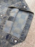 Louis Vuitton yellowed checkerboard denim jacket - Image 18