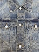 Louis Vuitton yellowed checkerboard denim jacket - Image 17