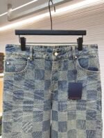 Louis Vuitton yellowed checkerboard denim jacket - Image 12