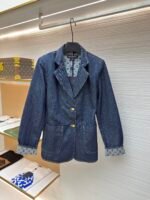 Louis Vuitton dark blue logo cuffed denim jacket