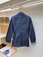 Louis Vuitton dark blue logo cuffed denim jacket - Image 2