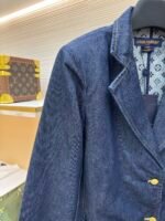Louis Vuitton dark blue logo cuffed denim jacket - Image 4