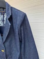 Louis Vuitton dark blue logo cuffed denim jacket - Image 5