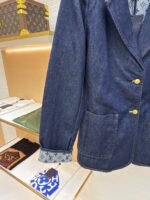 Louis Vuitton dark blue logo cuffed denim jacket - Image 16
