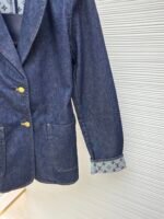 Louis Vuitton dark blue logo cuffed denim jacket - Image 15