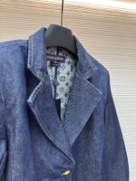 Louis Vuitton dark blue logo cuffed denim jacket - Image 14