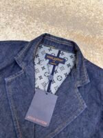 Louis Vuitton dark blue logo cuffed denim jacket - Image 12