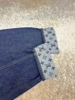 Louis Vuitton dark blue logo cuffed denim jacket - Image 8