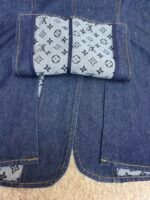 Louis Vuitton dark blue logo cuffed denim jacket - Image 7