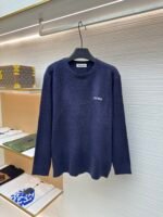 MIUMIU embroidered teddy fur crew neck sweater