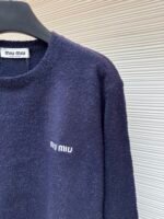 MIUMIU embroidered teddy fur crew neck sweater - Image 5