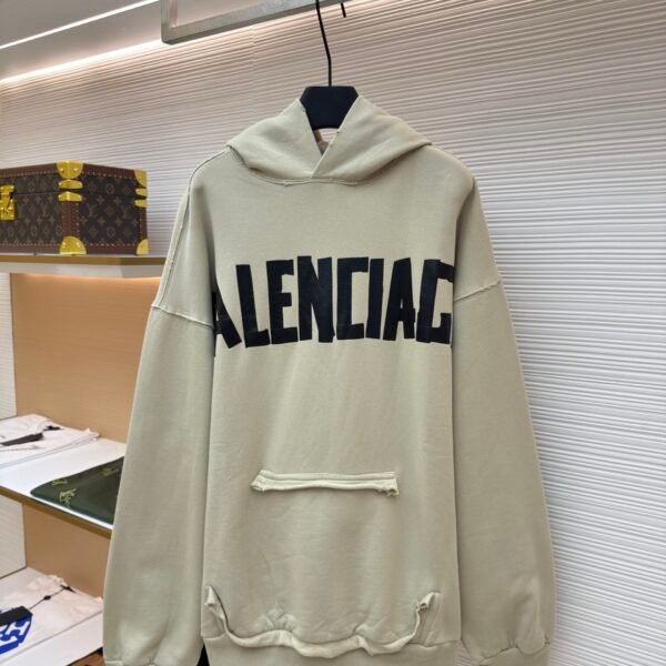 Balenciaga embossed paper tape letter printed hooded sweatshirt