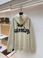 Balenciaga embossed paper tape letter printed hooded sweatshirt - Image 2