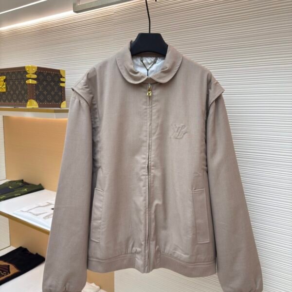 LOUIS VUITTON wool short silhouette stand up collar jacket jacket