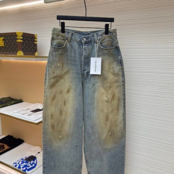 Acne Studios 2023M Dirty Loose Wide Leg Jeans