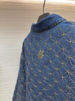 LOUIS VUITTON nigo boot thread embroidered denim jacket - Image 9