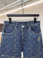 LOUIS VUITTON nigo boot thread embroidered denim shorts - Image 3