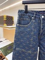 LOUIS VUITTON nigo boot thread embroidered denim shorts - Image 4