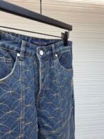 LOUIS VUITTON nigo boot thread embroidered denim shorts - Image 8