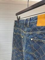 LOUIS VUITTON nigo boot thread embroidered denim shorts - Image 9