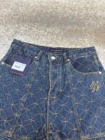 LOUIS VUITTON nigo boot thread embroidered denim shorts - Image 10