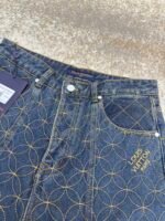 LOUIS VUITTON nigo boot thread embroidered denim shorts - Image 11