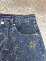 LOUIS VUITTON nigo boot thread embroidered denim shorts - Image 13