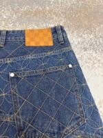 LOUIS VUITTON nigo boot thread embroidered denim shorts - Image 14