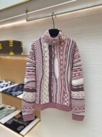 Louis Vuitton NigoMonogram floral jacquard heavy half-zip stand-up collar sweater