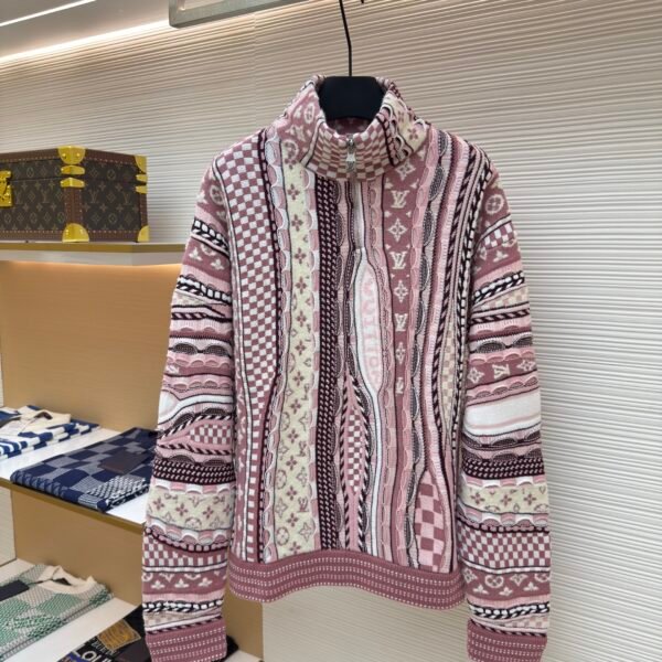 Louis Vuitton NigoMonogram floral jacquard heavy half-zip stand-up collar sweater