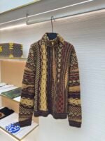 Louis Vuitton NigoMonogram floral jacquard heavy half-zip stand-up collar sweater