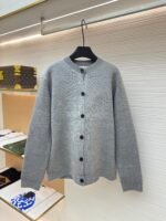 MIUMIU embroidered teddy fur crew neck sweater