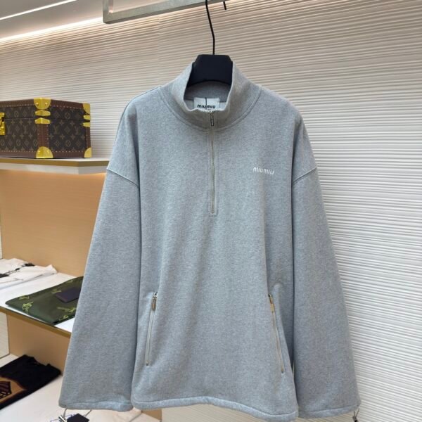 MiuMiu half-zip embroidered sweatshirt