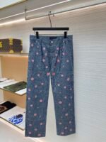 Louis Vuitton Mountain Walnut Cherry Blossom Rhinestone Trousers