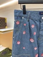 Louis Vuitton Mountain Walnut Cherry Blossom Rhinestone Trousers - Image 4