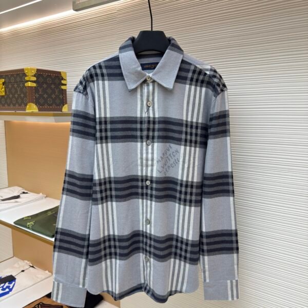 Louis Vuitton flannel jacquard lettering shirt