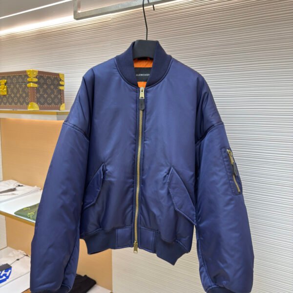 Balenciaga runway-style quilted bomber jacket