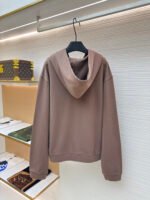 MiuMiu cocoa brown logo zip-up sweatshirt jacket - Image 2