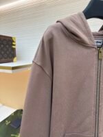 MiuMiu cocoa brown logo zip-up sweatshirt jacket - Image 4