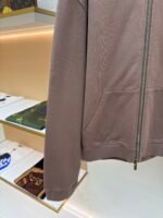 MiuMiu cocoa brown logo zip-up sweatshirt jacket - Image 6