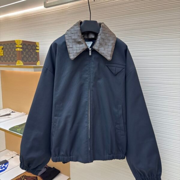 BOTTEGA VENETA woven leather collar jacket