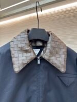 BOTTEGA VENETA woven leather collar jacket - Image 3