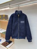 Louis Vuitton Teddy sheep and wool blend suede belted jacket