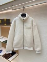 Louis Vuitton Teddy sheep and wool blend suede belted jacket