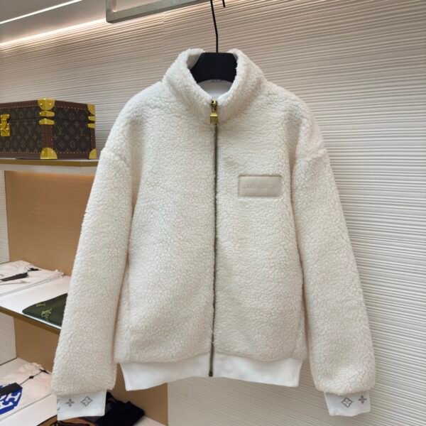 Louis Vuitton Teddy sheep and wool blend suede belted jacket