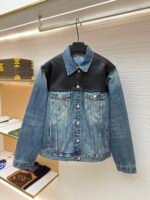 Prada leather denim jacket