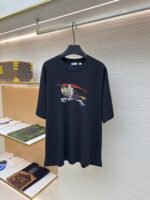 Burberry colorful cavalry embroidered round neck short sleeves