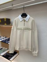Louis Vuitton monogram embroidered zip-up sweatshirt